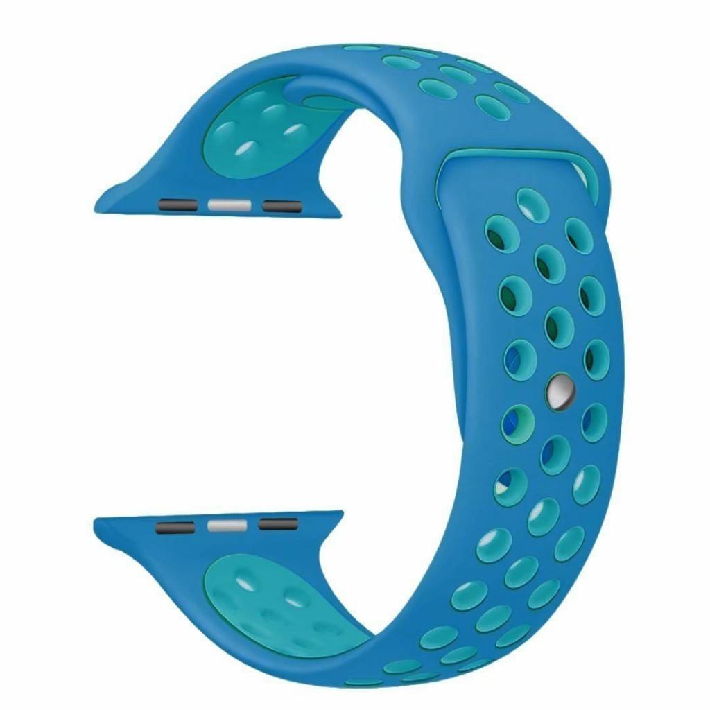 Apple Watch dubbel sport band - blauw lichtblauw