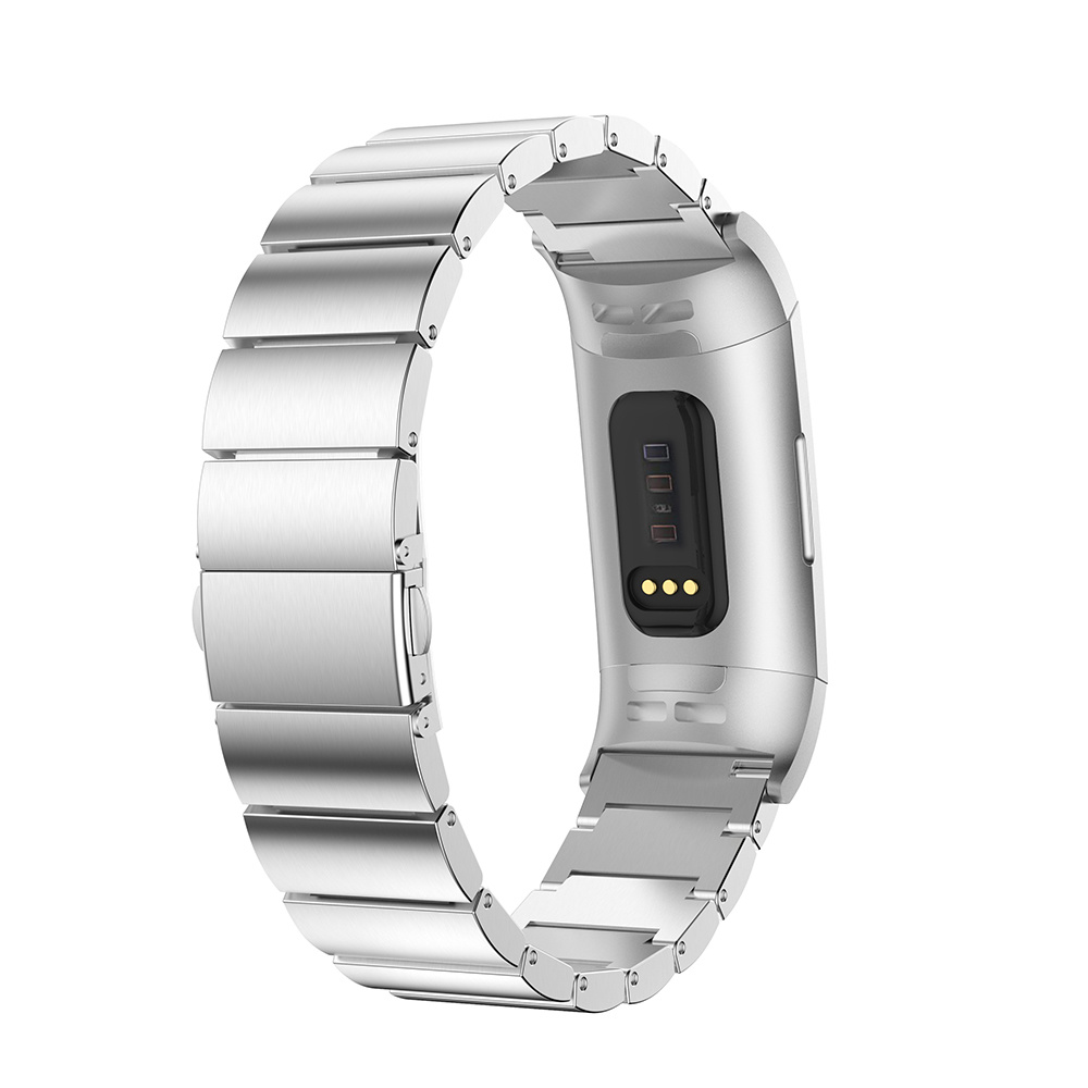 Fitbit Charge 3 & 4 stalen schakel band - zilver