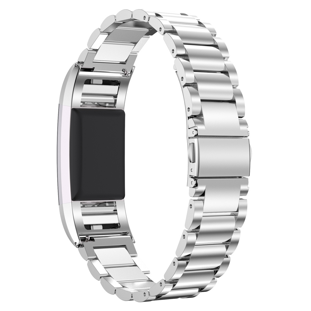 Fitbit Charge 2 kralen stalen schakel band - zilver