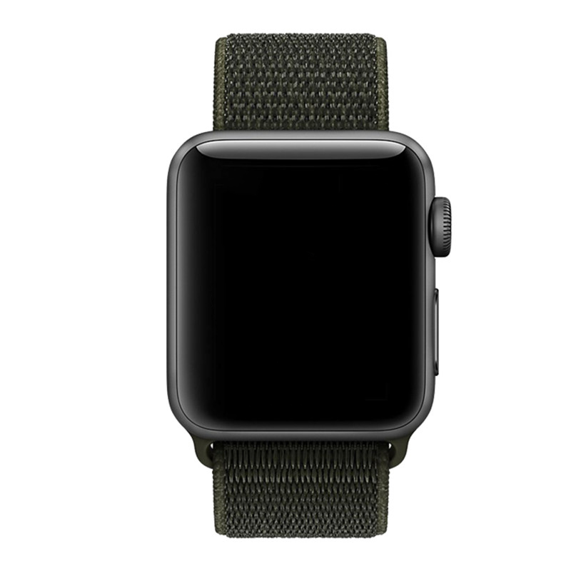 Apple Watch nylon geweven sport band  - olijf