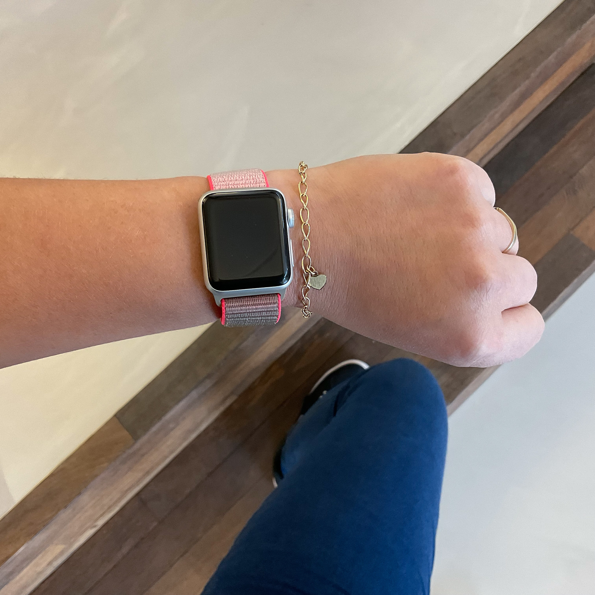 Apple Watch nylon geweven sport band  - neon roze