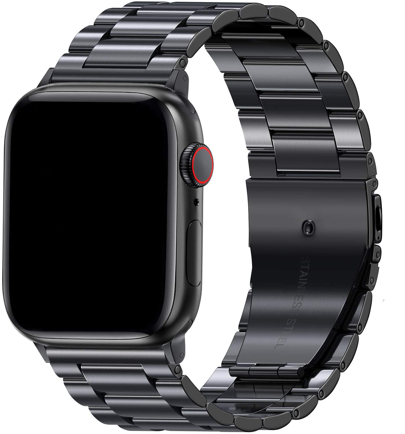 Apple Watch kralen stalen schakel band - zwart