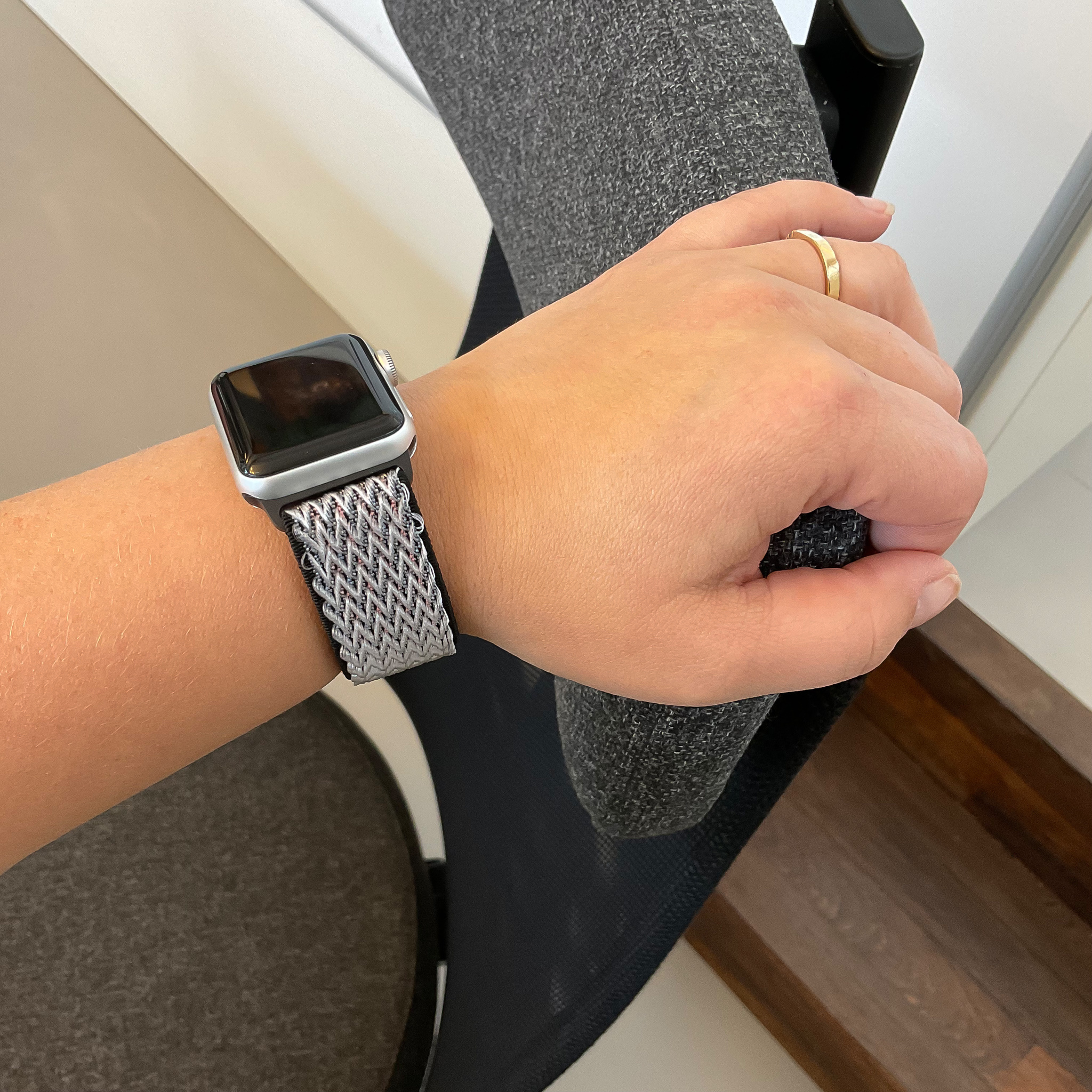 Apple Watch nylon geweven solo band - hartslag blauw