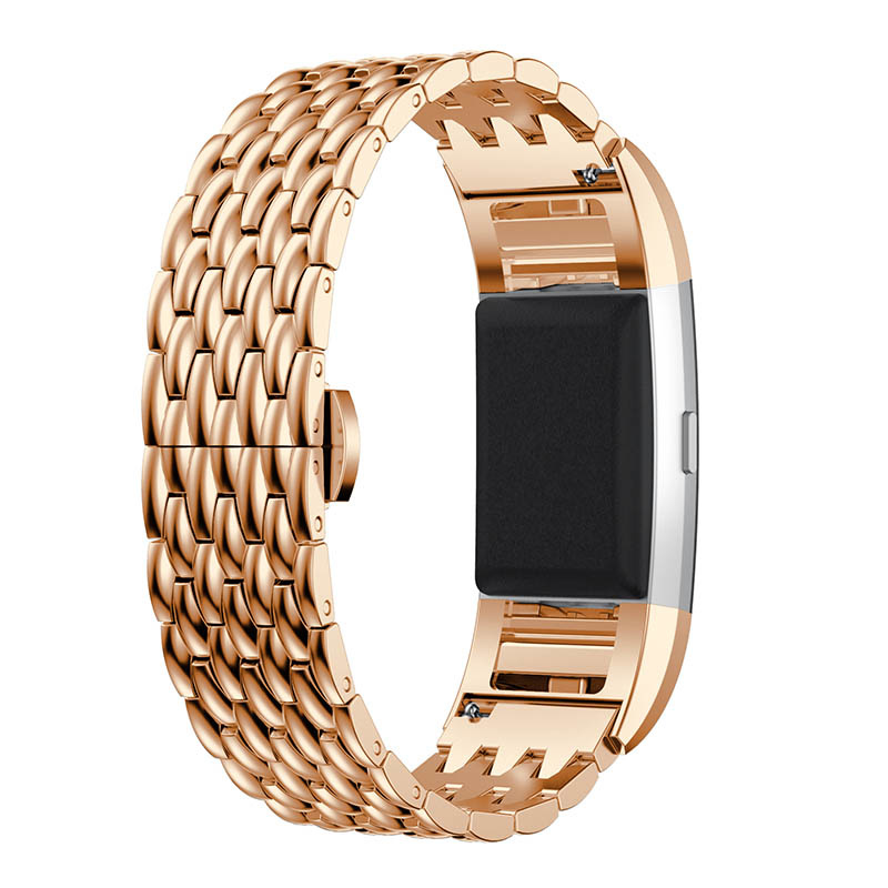 Fitbit Charge 3 & 4 draak stalen schakel band - rose goud