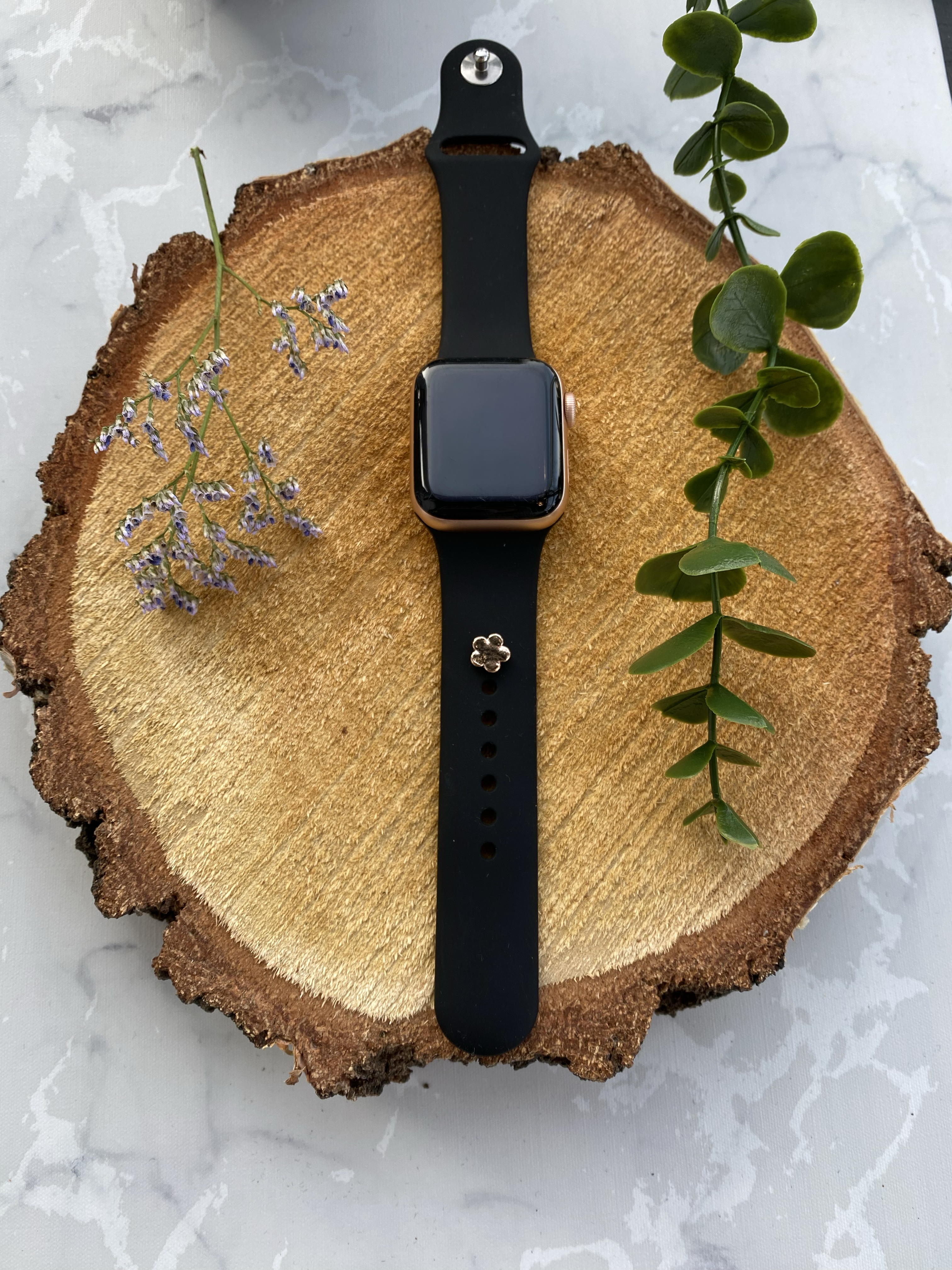 Apple Watch sieraad - bloem rose goud