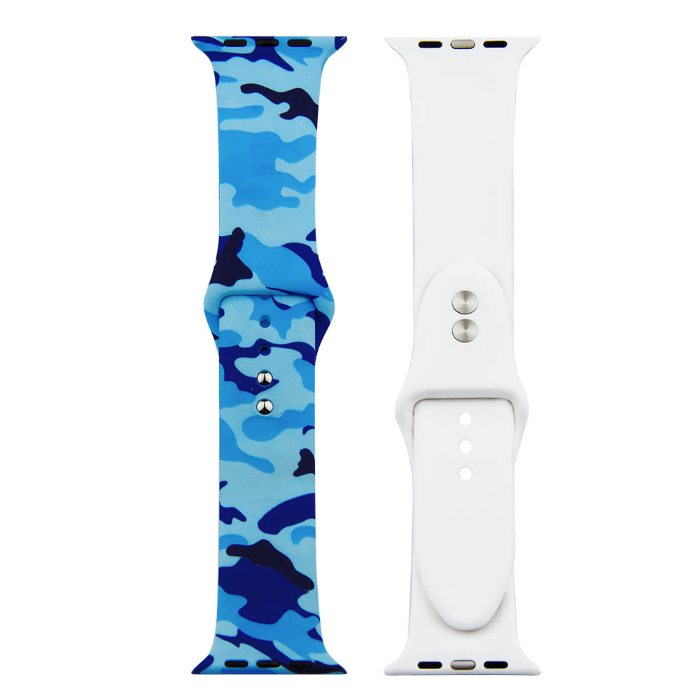 Apple Watch print sport band - camouflage blauw
