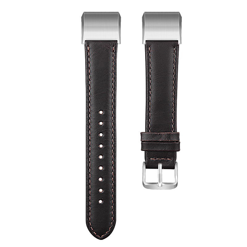 Fitbit Charge 2 genuine leren band - donkerbruin