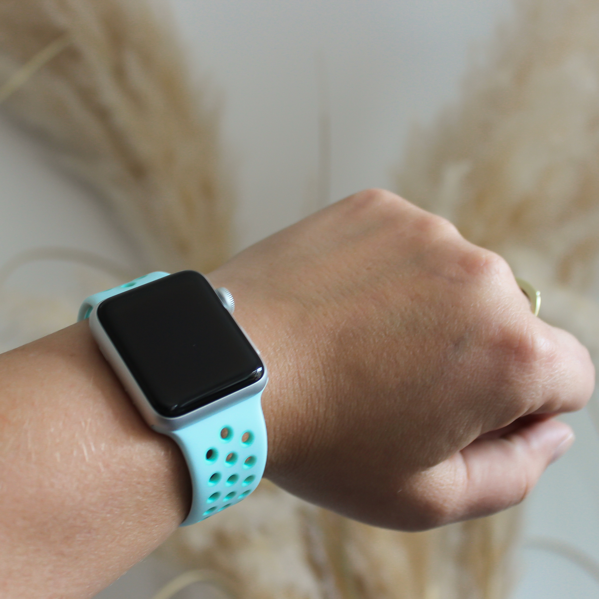 Apple Watch dubbel sport band - groenblauw tint tropische twist