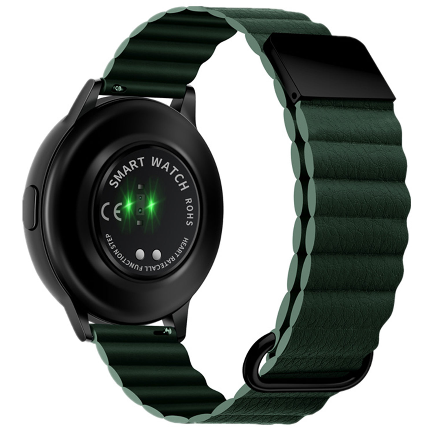 Samsung-Galaxy-Watch-Magnetische-Leren-Band-Groen-7440850291266-123watches