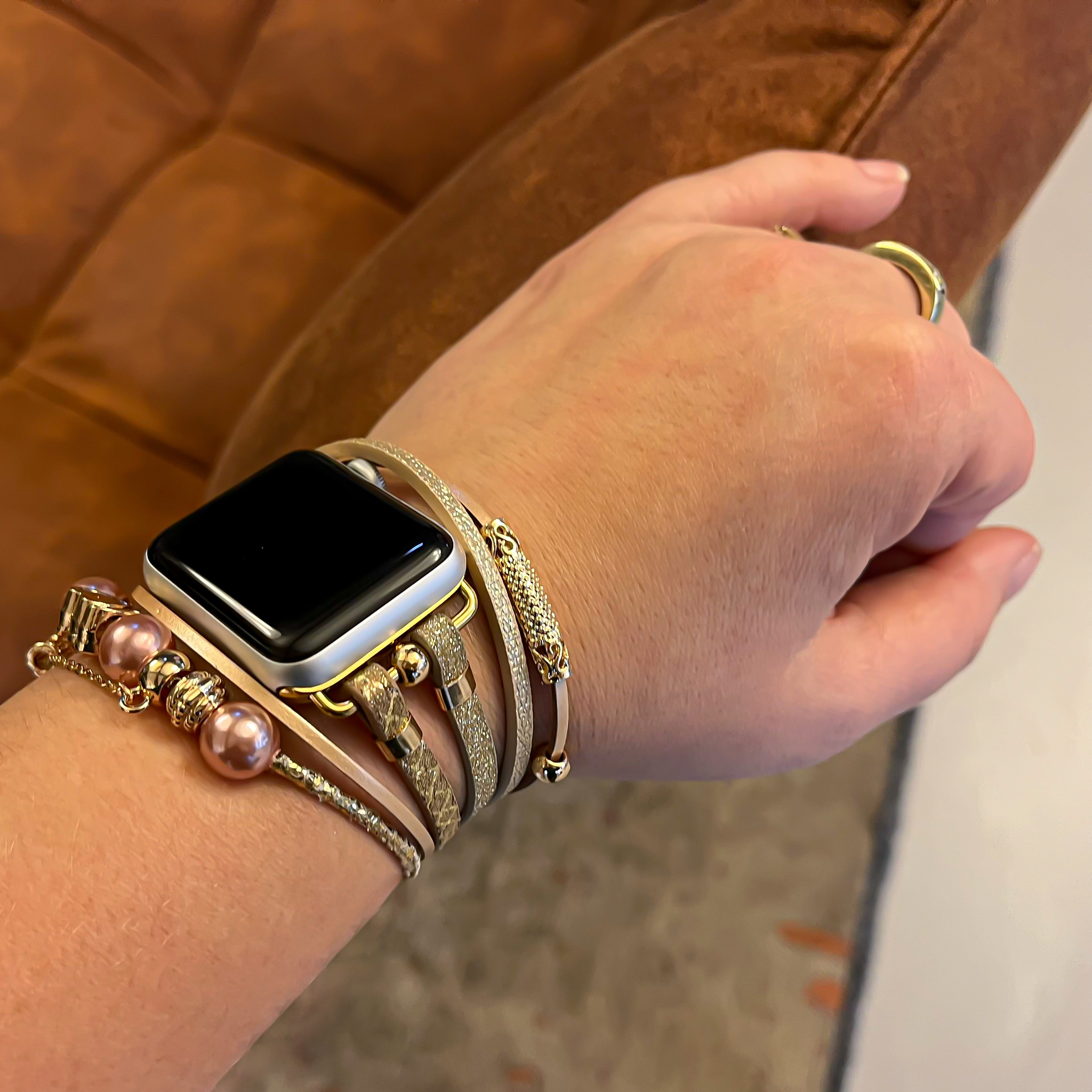 Apple Watch sieraden band - Liz goud glitter