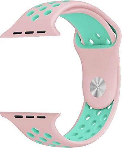 Apple Watch dubbel sport band - roze lichtblauw