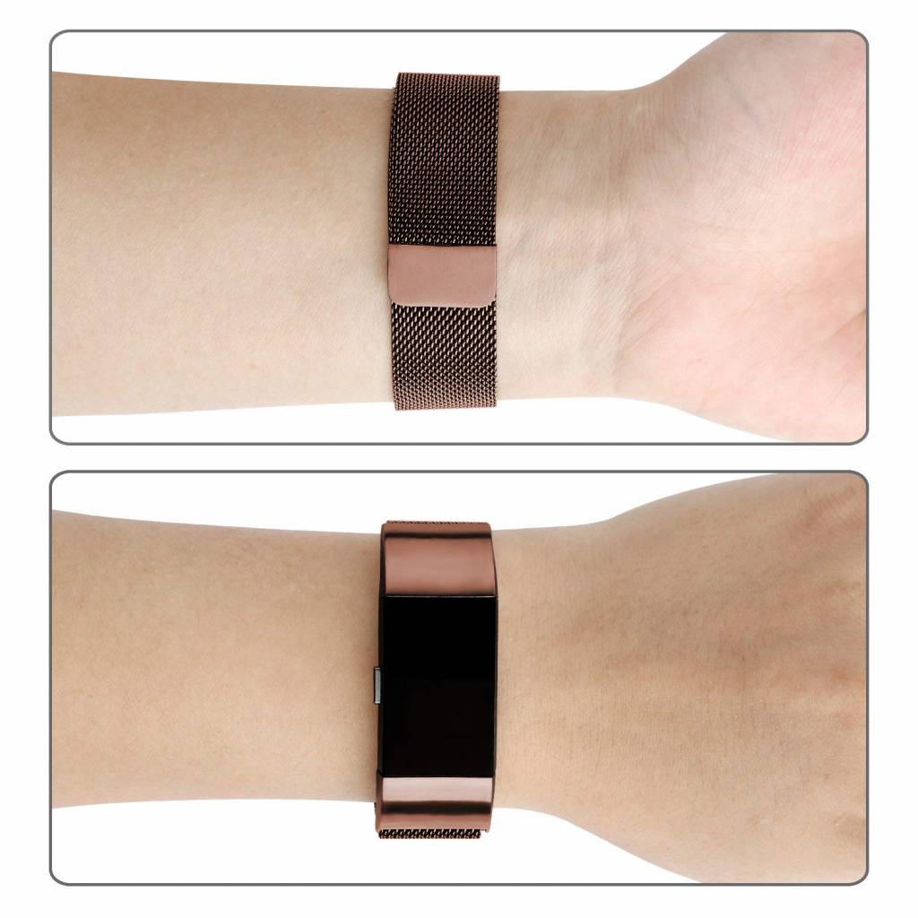 Fitbit Charge 2 milanese band - bruin