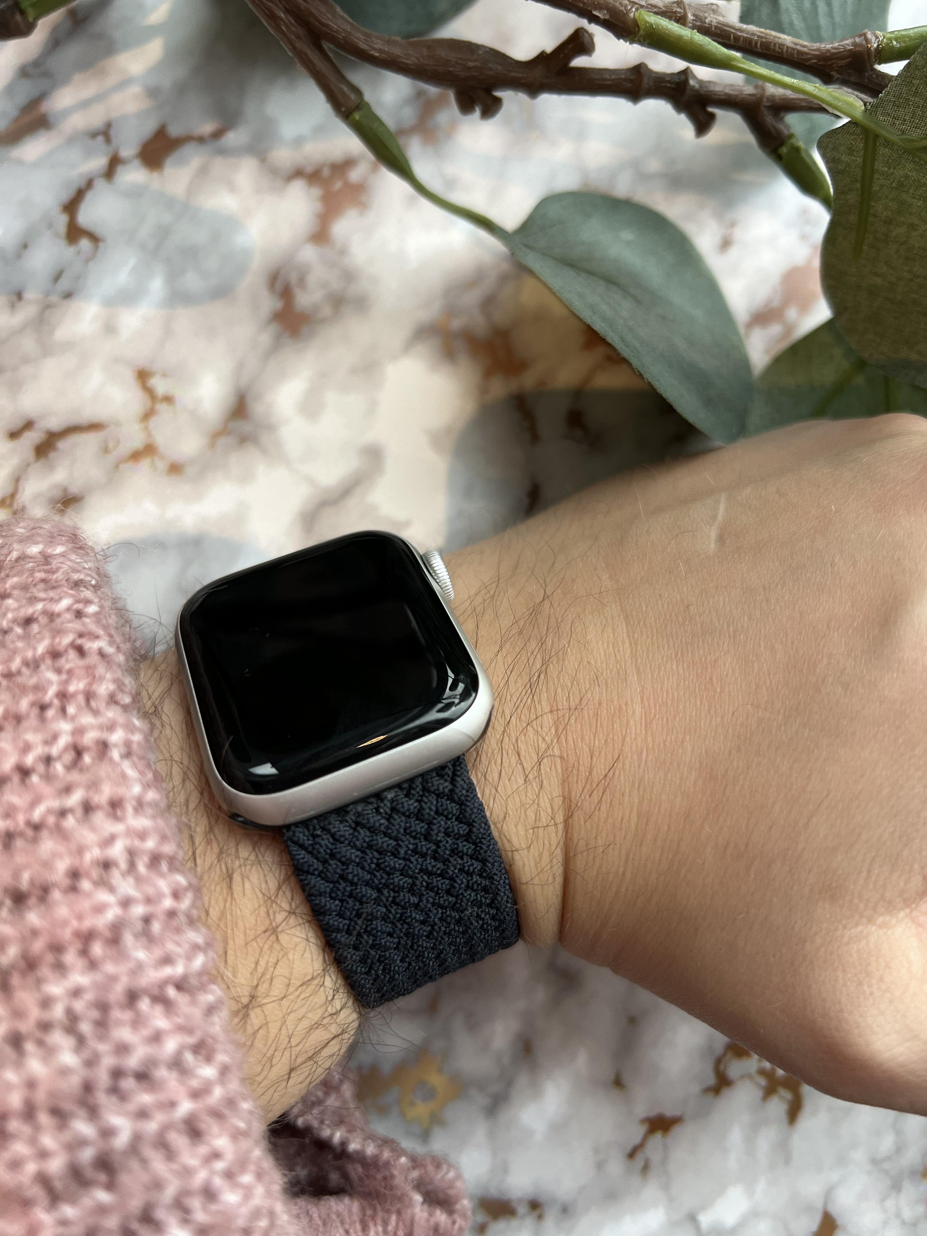 Apple Watch nylon gevlochten solo band - houtskool