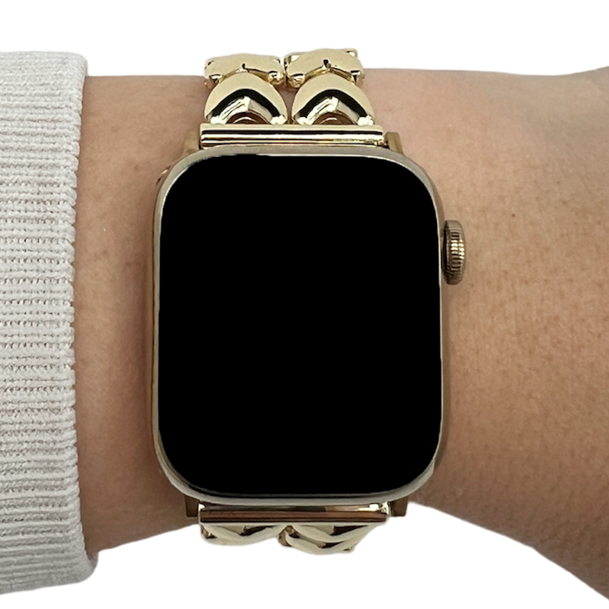 Apple Watch hart stalen schakel band - goud