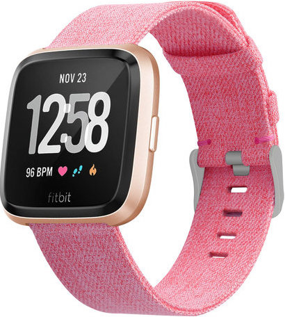 Fitbit Versa nylon gesp band - roze