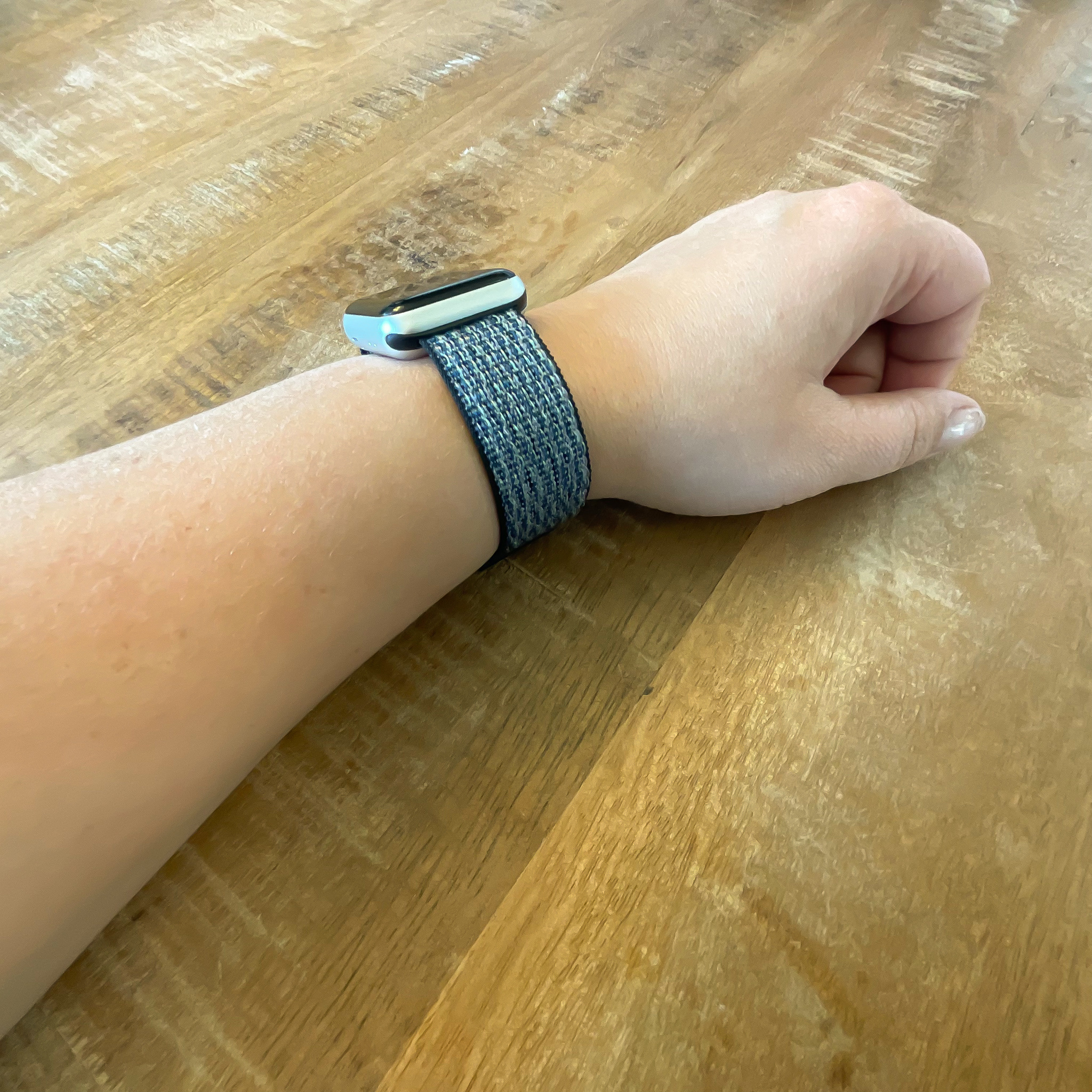 Apple Watch nylon geweven sport band  - storm grijs