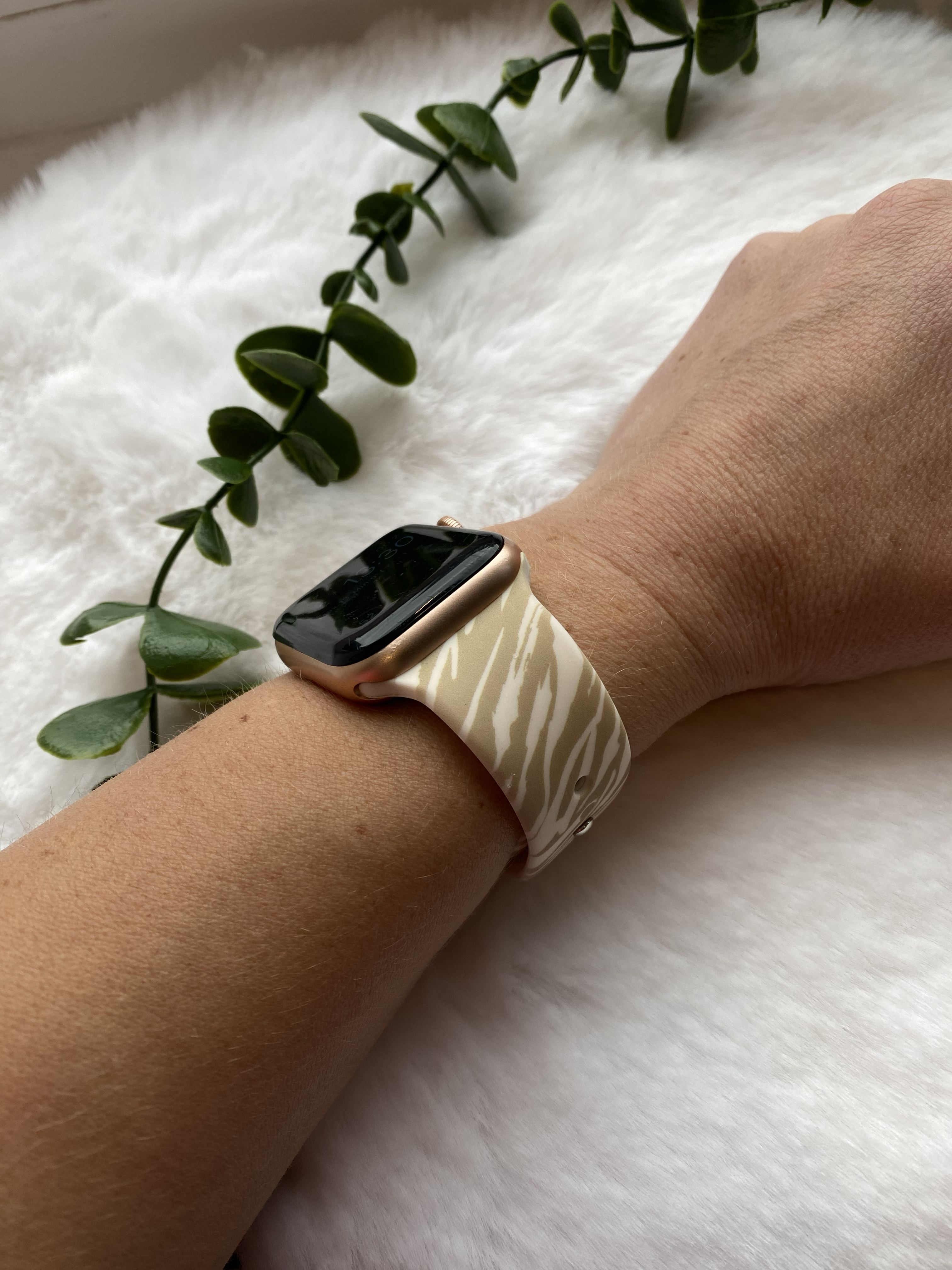 Apple Watch print sport band - zebra beige