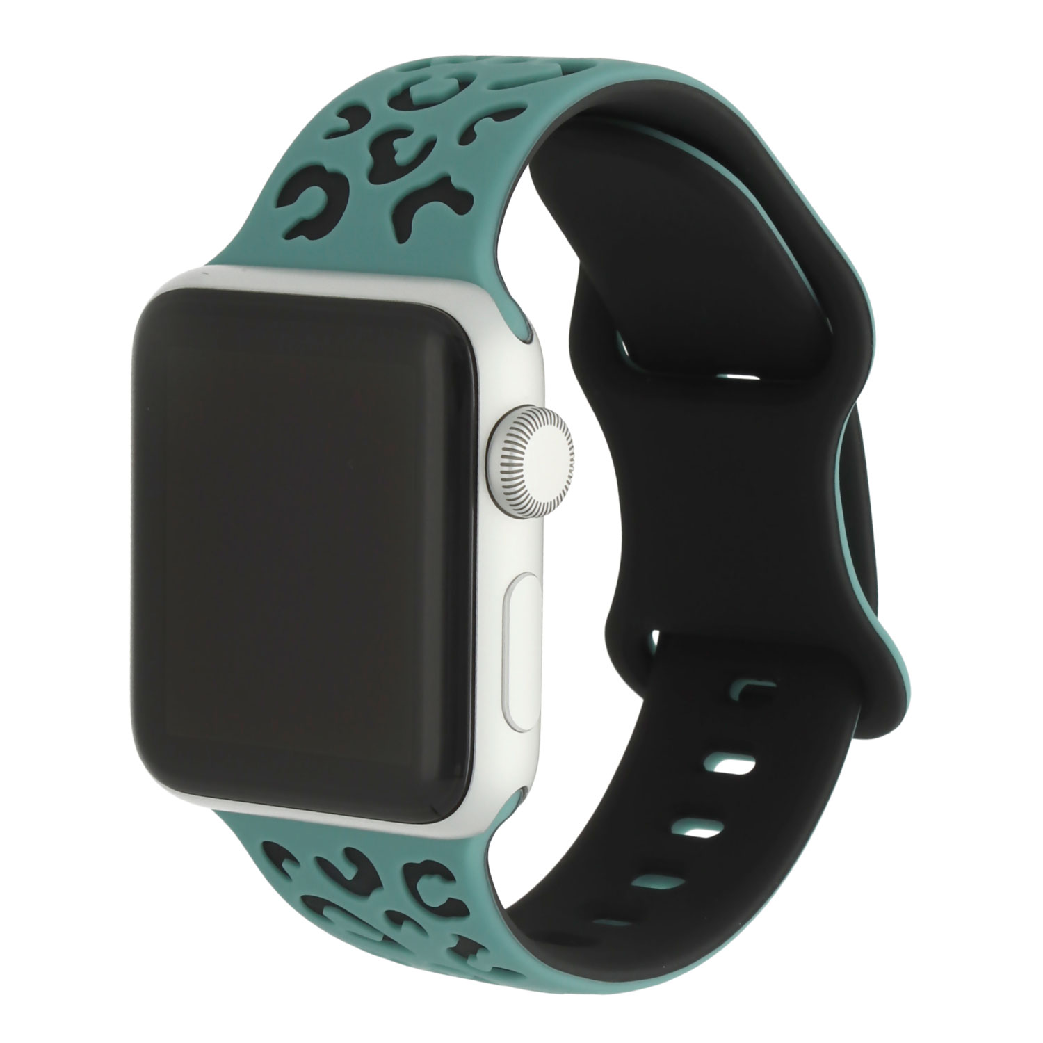 Apple Watch silicone luipaard Wild band - cactus zwart