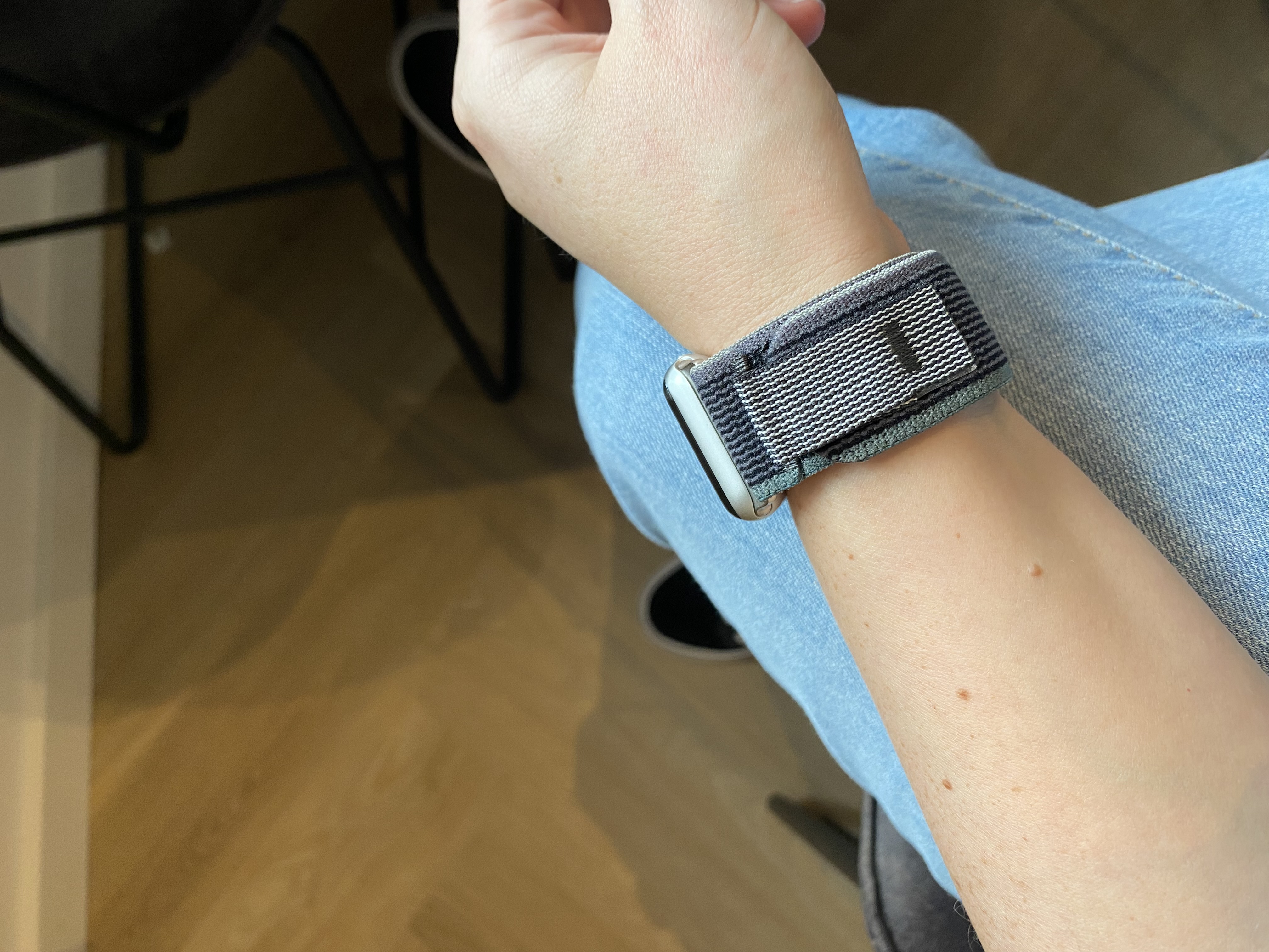 Apple Watch nylon trail band - blauw zwart