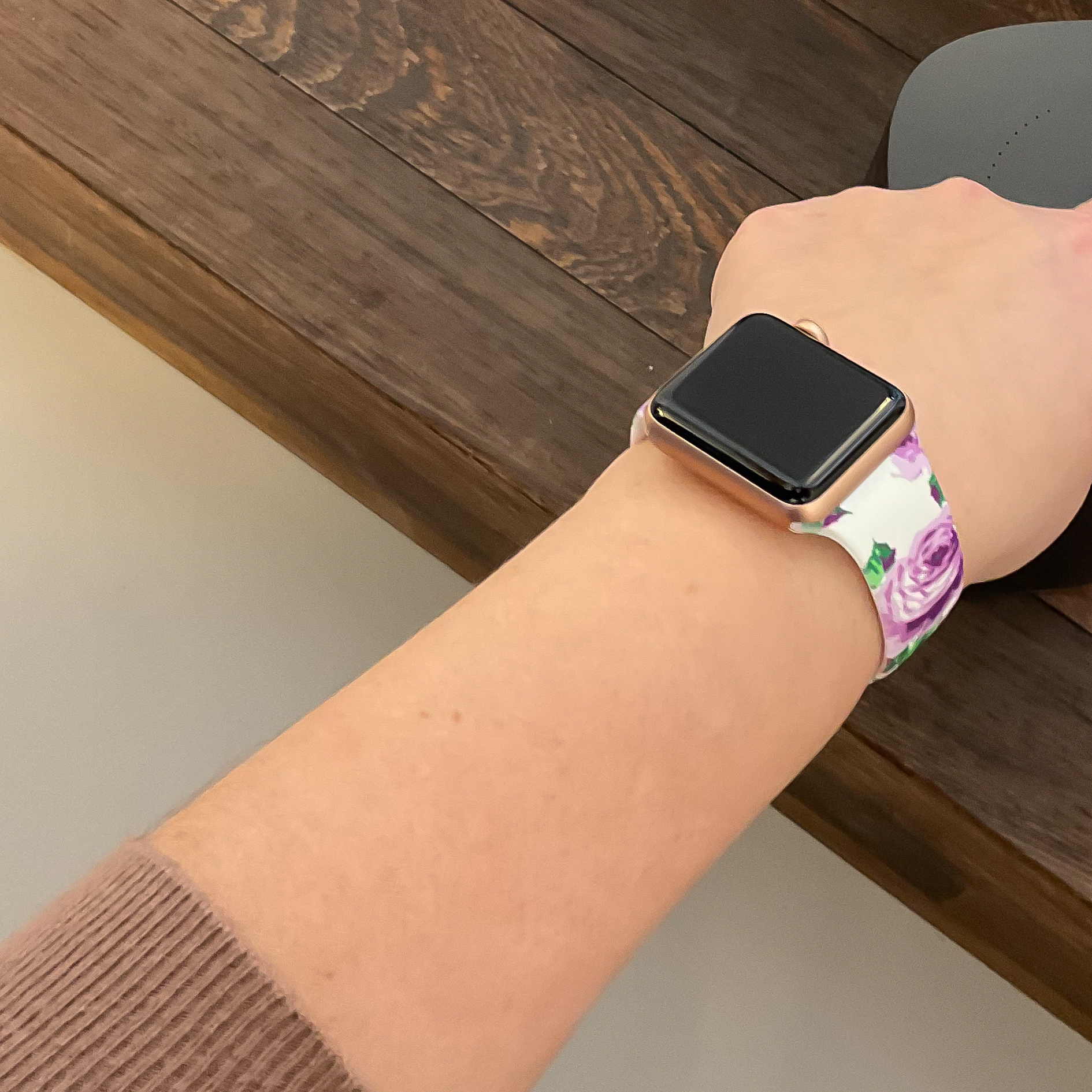 Apple Watch print sport band - pioen roze