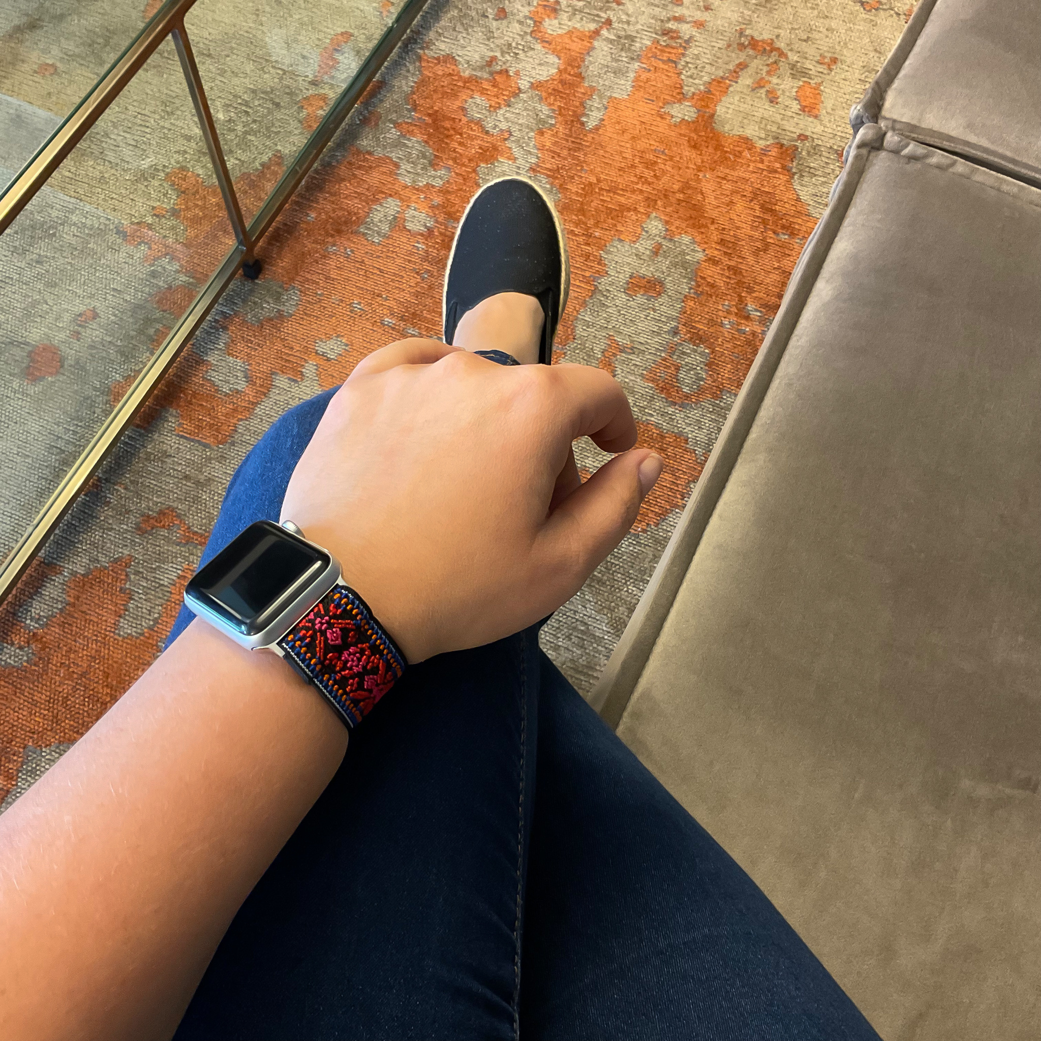 Apple Watch nylon geweven band - bohemian rood