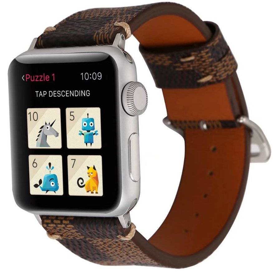 Apple Watch leren grid band - bruin