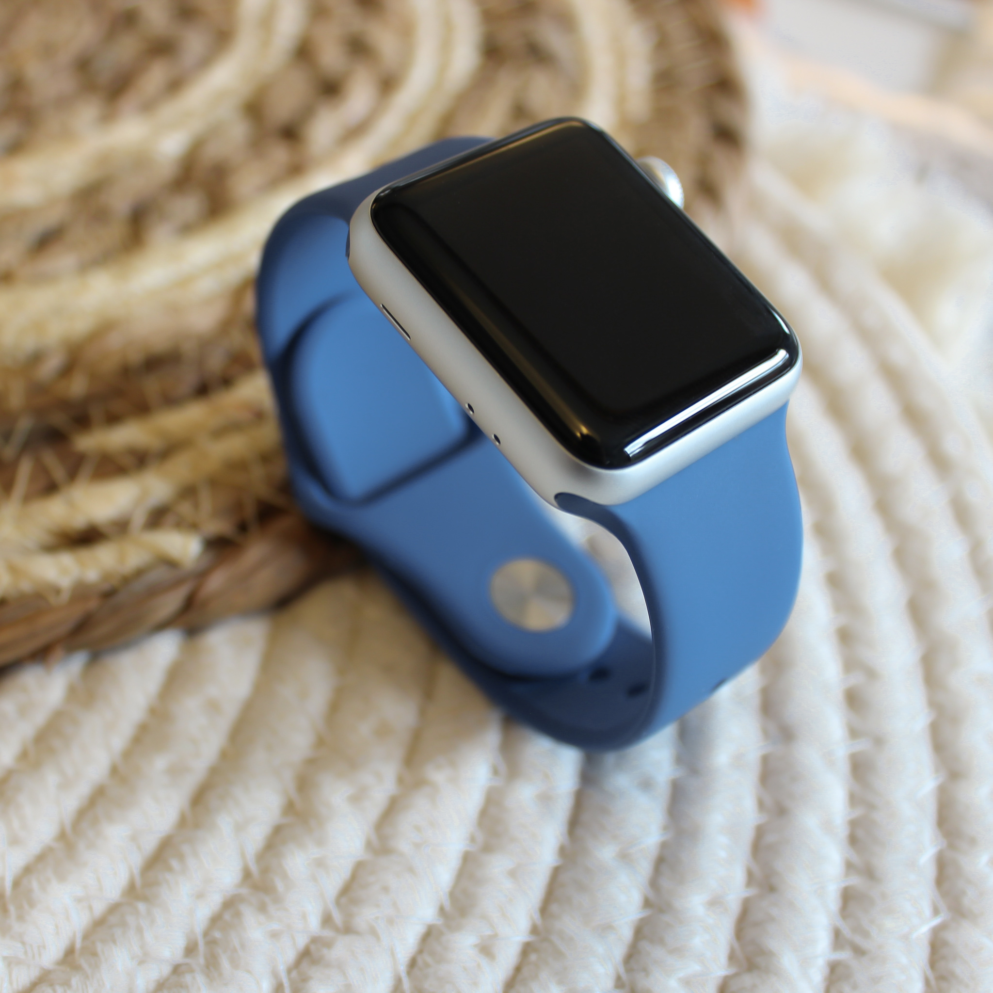 Apple Watch sport band - linnen blauw