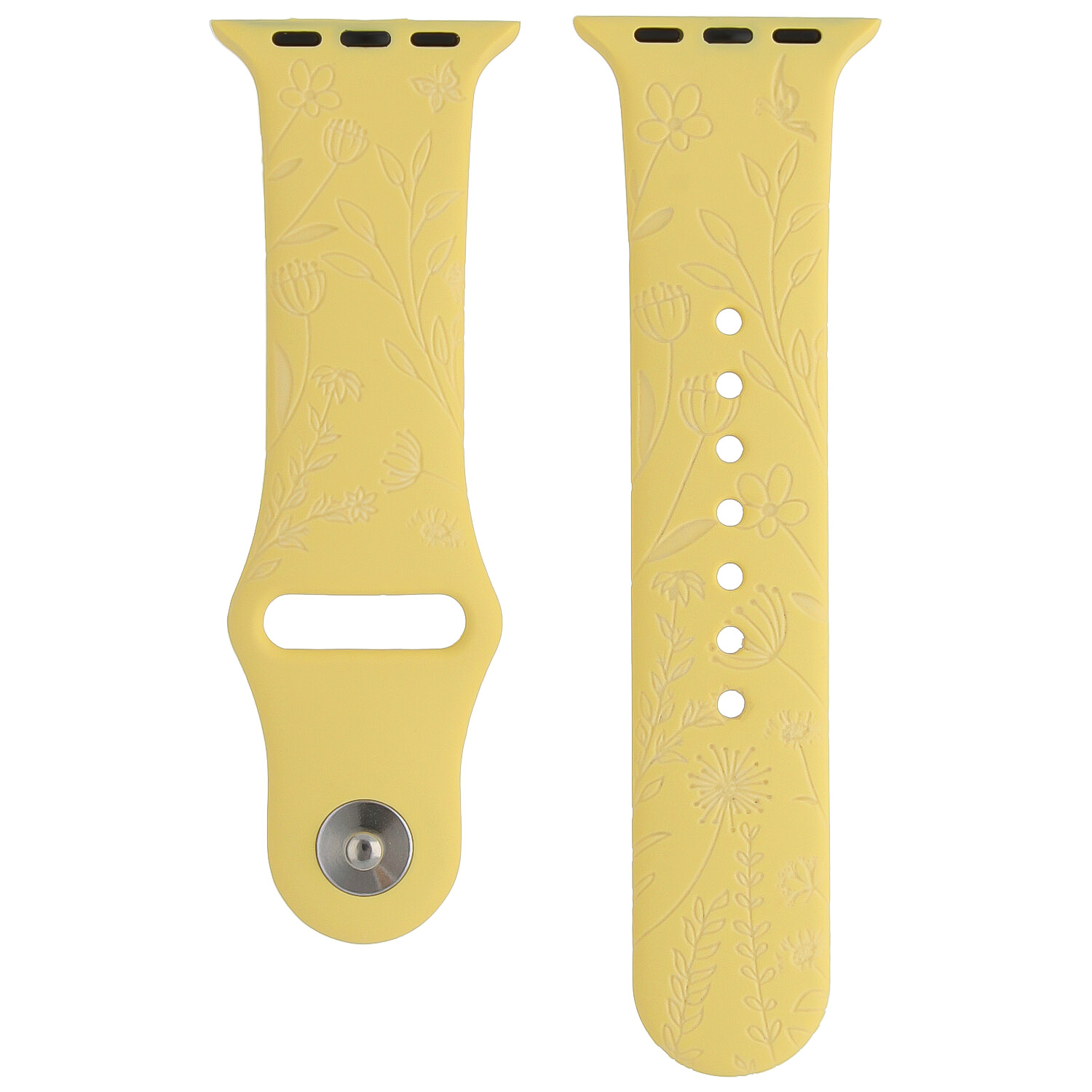 Apple Watch print sport band - bloemen geel