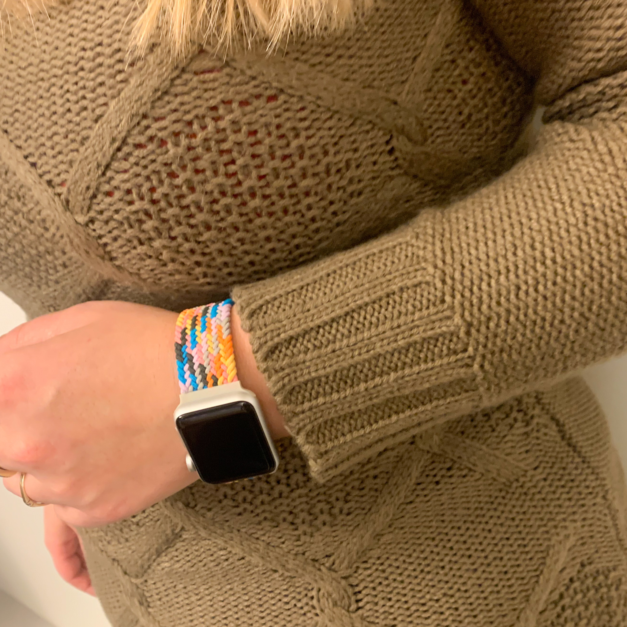 Apple Watch nylon gevlochten solo band - paarse puls